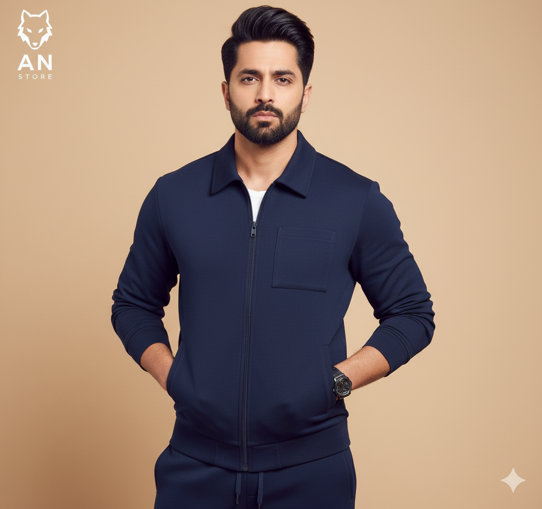 Premium Fleece Plain Zipper Track Suit – Multiple Color Options